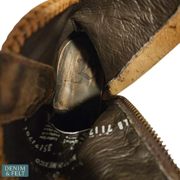 Liberty Black Vintage Canela Studded Leather Boots Brown Distressed Booties - Picture 14 of 16